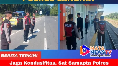 Jaga Kondusifitas, Sat Samapta Polres Langkat Gelar Patroli Rutin di Kota Stabat