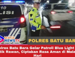 Polres Batu Bara Gelar Patroli Blue Light di Titik Rawan, Ciptakan Rasa Aman di Malam Hari