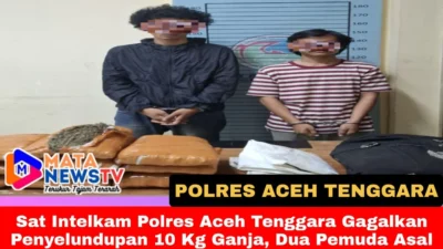 Sat Intelkam Polres Aceh Tenggara Gagalkan Penyelundupan 10 Kg Ganja, Dua Pemuda Asal Sumut Diamankan
