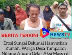 Erosi Sungai Belumai Hanyutkan  Rumah, Warga Desa Tumpatan Nibung Ancam Gelar Aksi Massa Di Kantor BWSS II