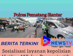 Sosialisasi layanan kepolisian Hotline 110 dan Brosur tertib Berlalulintas