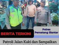 Kasub Sektor Laksanakan Patroli Jalan Kaki dan Sampaikan Imbauan Antisipasi 3C serta Premanisme