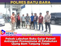 Polsek Labuhan Ruku Gelar Patroli Antisipasi Premanisme di Pelabuhan Ujung Bom Tanjung Tiram