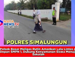 Polsek Bosar Maligas Rutin Amankan Lalu Lintas di Depan SMPN 1, Dukung Kenyamanan Siswa Menuju Sekolah