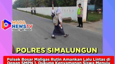 Polsek Bosar Maligas Rutin Amankan Lalu Lintas di Depan SMPN 1, Dukung Kenyamanan Siswa Menuju Sekolah