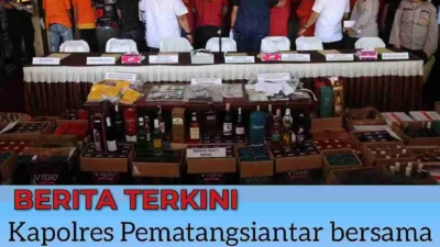 Konferensi pers :  Kapolres Pematangsiantar bersama Direktorat POLDA Sumut terkait Pengungkapan Narkoba dan Miras Ilegal