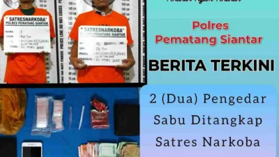 2 (Dua) Pengedar Sabu Ditangkap Satres Narkoba Polres Pematangsiantar, Salah Satunya Warga Batam