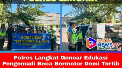 Wujudkan Toleransi dan Keamanan, Bhabinkamtibmas Polsek Hinai Amankan Ibadah Minggu di Gereja HKBP Tanjung Beringin
