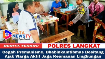 Cegah Premanisme, Bhabinkamtibmas Besitang Ajak Warga Aktif Jaga Keamanan Lingkungan