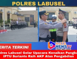 Polres Labusel Gelar Upacara Kenaikan Pangkat, IPTU Surianto Raih AKP Atas Pengabdian