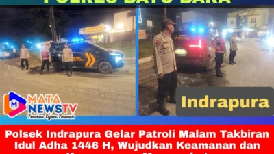 Polsek Indrapura Gelar Patroli Malam Takbiran Idul Adha 1446 H, Wujudkan Keamanan dan Kenyamanan Masyarakat