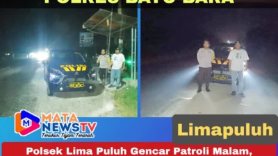Polsek Lima Puluh Gencar Patroli Malam, Antisipasi Tawuran dan Geng Motor