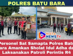 Personel Sat Samapta Polres Batu Bara Amankan Sholat Idul Adha dan Laksanakan Patroli Perintis R4