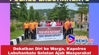 Dekatkan Diri ke Warga, Kapolres Labuhanbatu Selatan Ajak Masyarakat Hidup Sehat Lewat Olahraga Bersama