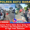 Satlantas Polres Batu Bara Gelar Patroli Kibas Bendera dan Pengaturan Lalu Lintas di Tiga Titik Jali...