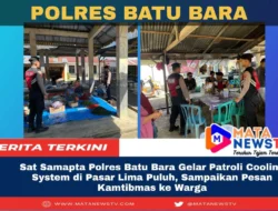 Sat Samapta Polres Batu Bara Gelar Patroli Cooling System di Pasar Lima Puluh, Sampaikan Pesan Kamtibmas ke Warga