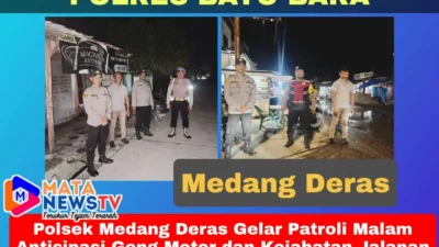 Polsek Medang Deras Gelar Patroli Malam Antisipasi Geng Motor dan Kejahatan Jalanan