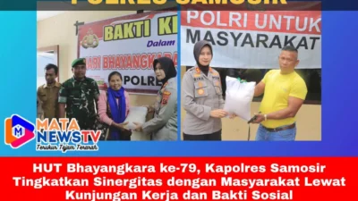 Kapolres Samosir Laksanakan Kunjungan Kerja di Polsek Palipi dan Onanrunggu, Gelar Bakti Kesehatan serta Salurkan Sembako dalam Peringatan Hari Bhayangkara ke-79
