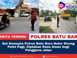 Sat Samapta Polres Batu Bara Gelar Strong Point Pagi, Ciptakan Rasa Aman bagi Pengguna Jalan