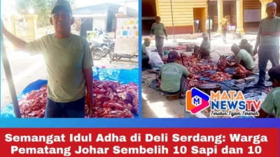 Semangat Idul Adha di Deli Serdang: Warga Pematang Johar Sembelih 10 Sapi dan 10 Kambing secara Swadaya