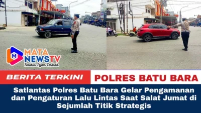Satlantas Polres Batu Bara Gelar Pengamanan dan Pengaturan Lalu Lintas Saat Salat Jumat di Sejumlah Titik Strategis