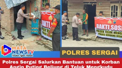 Polres Sergai Salurkan Bantuan untuk Korban Angin Puting Beliung di Teluk Mengkudu