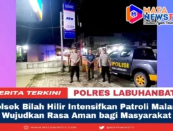 Polsek Bilah Hilir Intensifkan Patroli Malam, Wujudkan Rasa Aman bagi Masyarakat