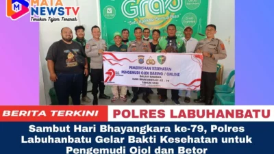 Sambut Hari Bhayangkara ke-79, Polres Labuhanbatu Gelar Bakti Kesehatan untuk Pengemudi Ojol dan Betor