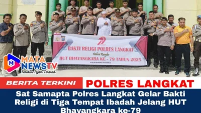Sat Samapta Polres Langkat Gelar Bakti Religi di Tiga Tempat Ibadah Jelang HUT Bhayangkara ke-79