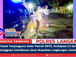 Polsek Tanjungpura Gelar Patroli KRYD, Antisipasi C3 dan Gangguan Kamtibmas Demi Wujudkan Lingkungan Aman