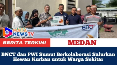 BNCT dan PWI Sumut Berkolaborasi Salurkan Hewan Kurban untuk Warga Sekitar