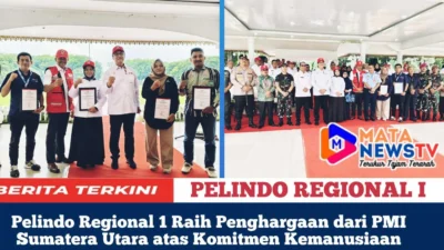 Pelindo Regional 1 Raih Penghargaan dari PMI Sumatera Utara atas Komitmen Kemanusiaan