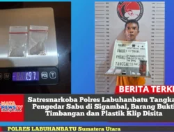 Satresnarkoba Polres Labuhanbatu Tangkap Pengedar Sabu di Sigambal, Barang Bukti Timbangan dan Plastik Klip Disita