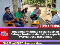 Bhabinkamtibmas Sosialisasikan Bahaya Narkoba dan Miras kepada Warga Desa Banyumas