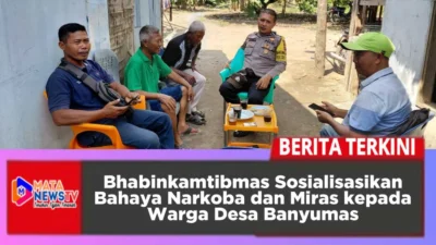 Bhabinkamtibmas Sosialisasikan Bahaya Narkoba dan Miras kepada Warga Desa Banyumas
