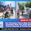 Sat Samapta Polres Nias Selatan Amankan Nias Pro 2025 dengan Patroli Sepeda di Pantai Sorake