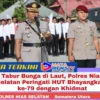 Tabur Bunga di Laut, Polres Nias Selatan Peringati HUT Bhayangkara ke-79 dengan Khidmat