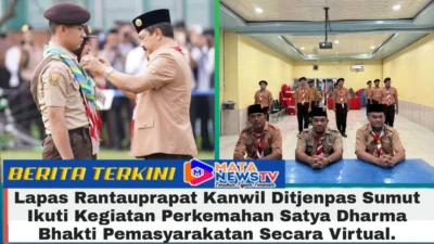 Lapas Rantauprapat Kanwil Ditjenpas Sumut Ikuti Kegiatan Perkemahan Satya Dharma Bhakti Pemasyarakatan Secara Virtual.