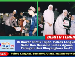 Di Bawah Rintik Hujan, Polres Langkat Gelar Doa Bersama Lintas Agama Peringati Hari Bhayangkara ke-79