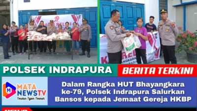 Dalam Rangka HUT Bhayangkara ke-79, Polsek Indrapura Salurkan Bansos kepada Jemaat Gereja HKBP
