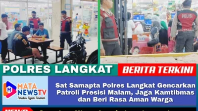 Sat Samapta Polres Langkat Gencarkan Patroli Presisi Malam, Jaga Kamtibmas dan Beri Rasa Aman Warga