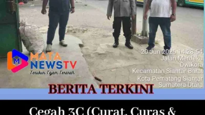 Cegah 3C dan Premanisme Diseputaran Pasar Horas, Polsek Siantar Barat Laksanakan Patroli Jalan Kaki 