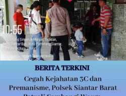 Cegah Kejahatan 3C dan Premanisme, Polsek Siantar Barat Patroli Sambangi Warga 