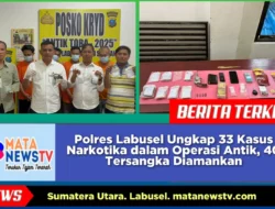 Polres Labusel Ungkap 33 Kasus Narkotika dalam Operasi Antik, 40 Tersangka Diamankan