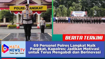 69 Personel Polres Langkat Naik Pangkat, Kapolres: Jadikan Motivasi untuk Terus Mengabdi dan Berinovasi
