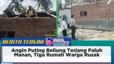 Angin Puting Beliung Terjang Paluh Manan, Tiga Rumah Warga Rusak