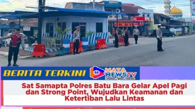 Sat Samapta Polres Batu Bara Gelar Apel Pagi dan Strong Point, Wujudkan Keamanan dan Ketertiban Lalu Lintas