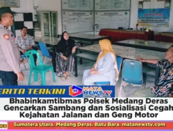 Bhabinkamtibmas Polsek Medang Deras Gencarkan Sambang dan Sosialisasi Cegah Kejahatan Jalanan dan Geng Motor