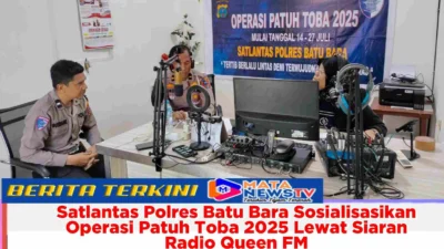 Satlantas Polres Batu Bara Sosialisasikan Operasi Patuh Toba 2025 Lewat Siaran Radio Queen FM