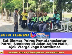 Sat Binmas Polres Pematangsiantar Patroli Sambang di Jalan Adam Malik, Ajak Warga Jaga Kamtibmas